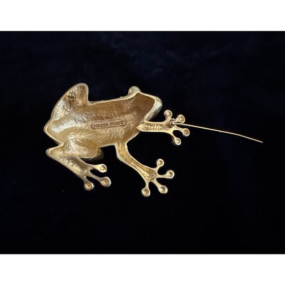 Vintage Frog Toad Pin Brooch Doreen Ryan Large Statement Jewelry Figural 3 1/4" - Picture 5 of 6